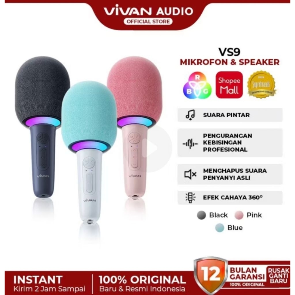 KARAOKE BLUETOOTH SPEAKER VIVAN VS9 ORIGINAL