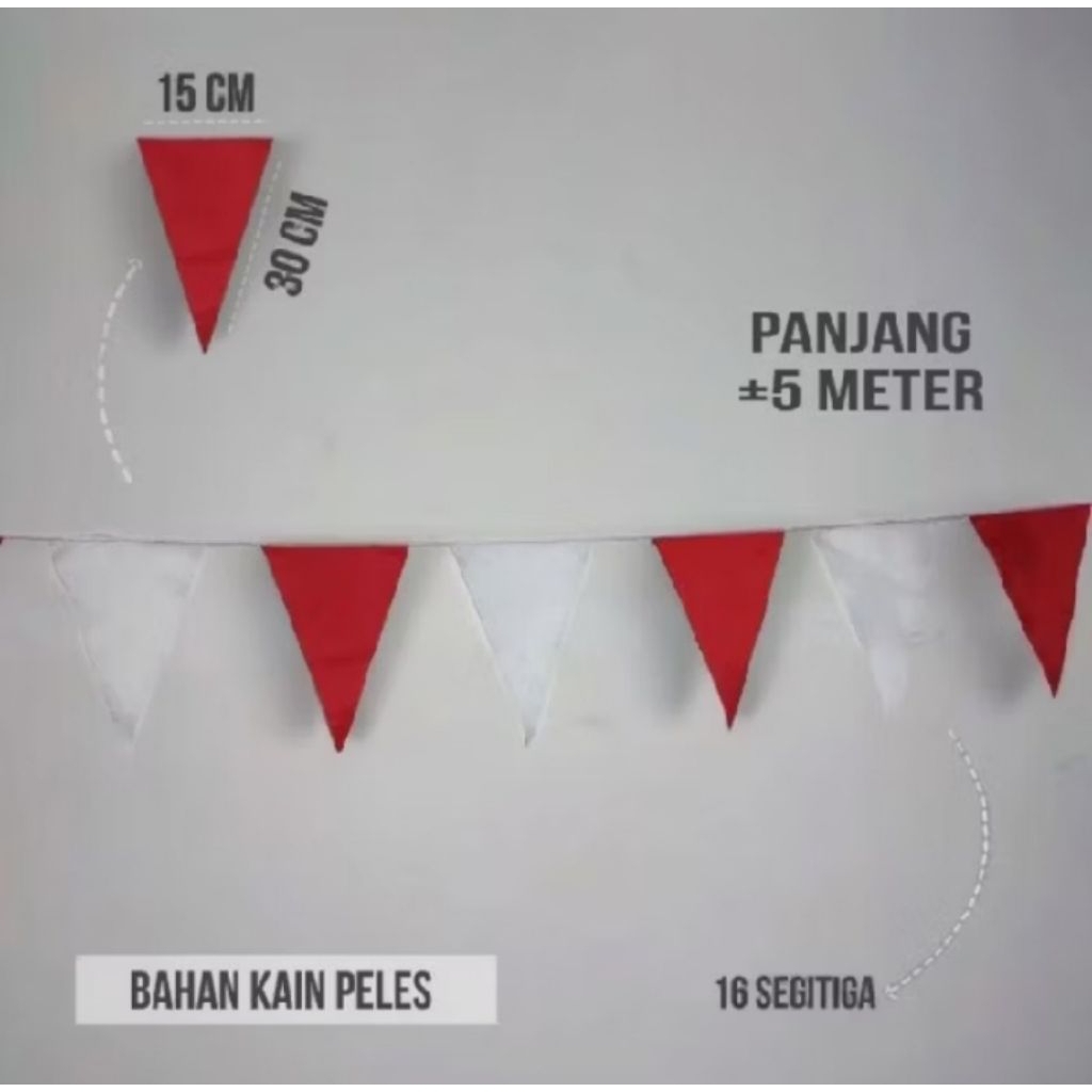 Bendera segitiga renteng rantuy panjang 5meter