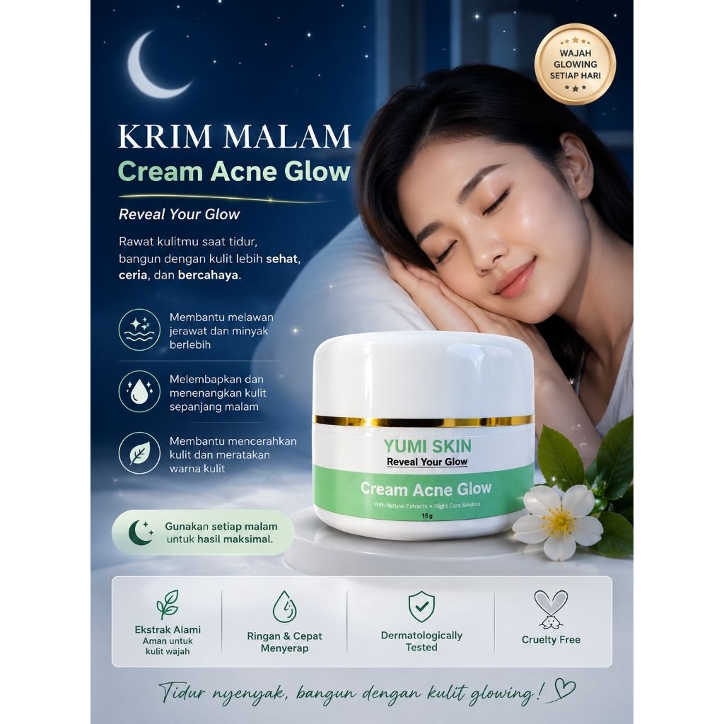 Krim malam acne glow