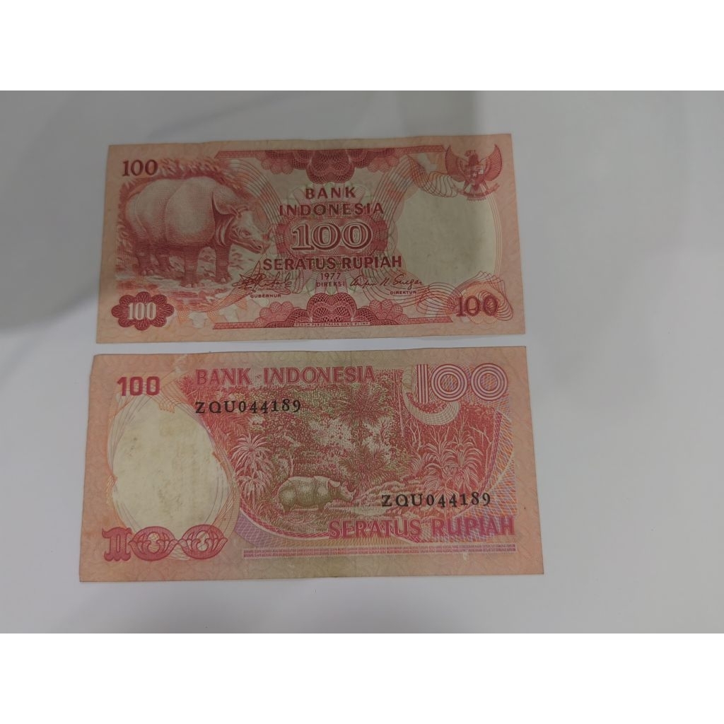 uang kertas 100 badak