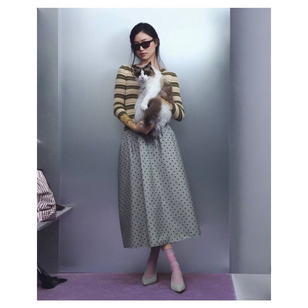 WSLTN - Gray Small Dot Skirt