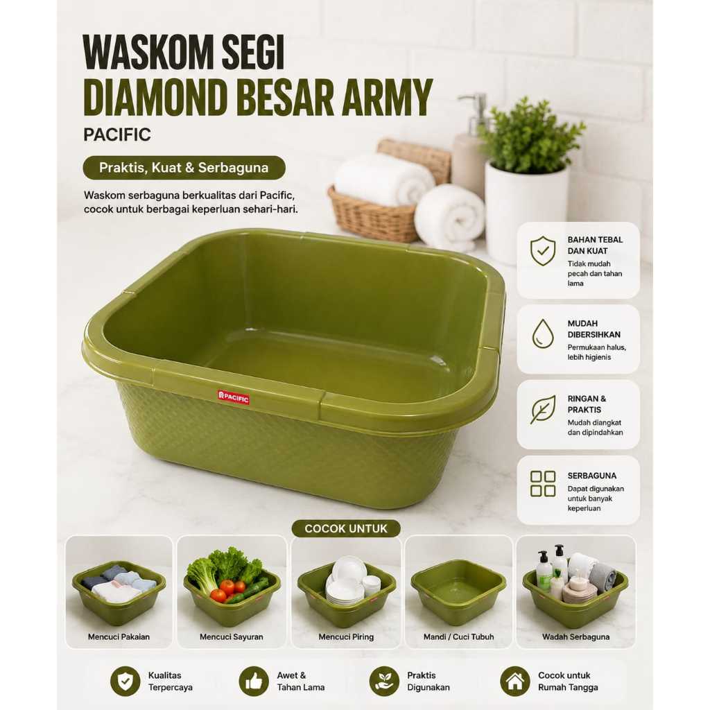 Waskom Segi Diamond Besar Army