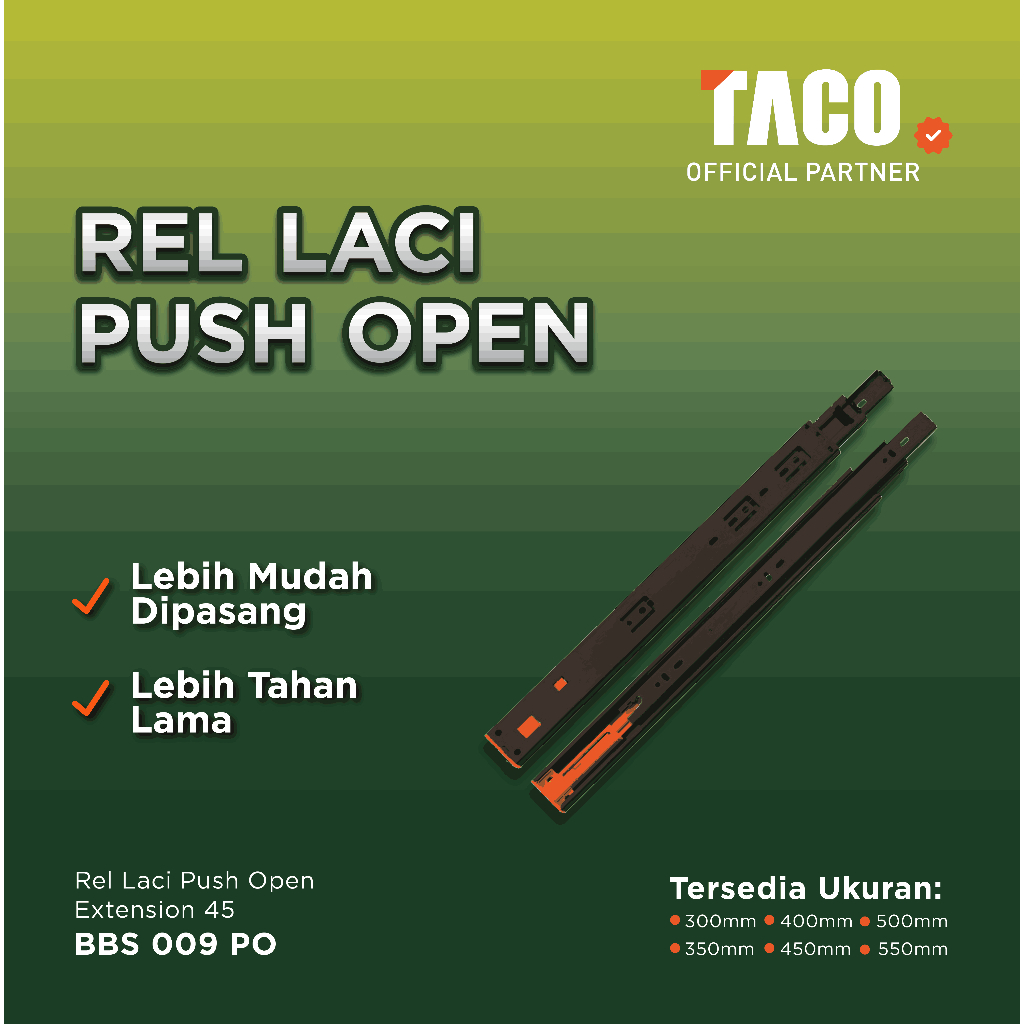 Rel TACO Push Open FE 45 - 45cm (pcs)