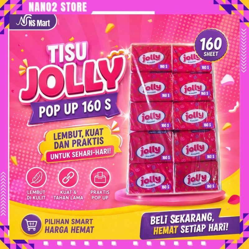 Tissue Jolly Popup 10pack 160s