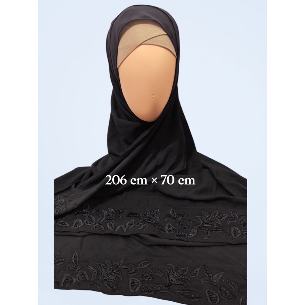 PL. Pashmina UAE Bordir 2 sisi