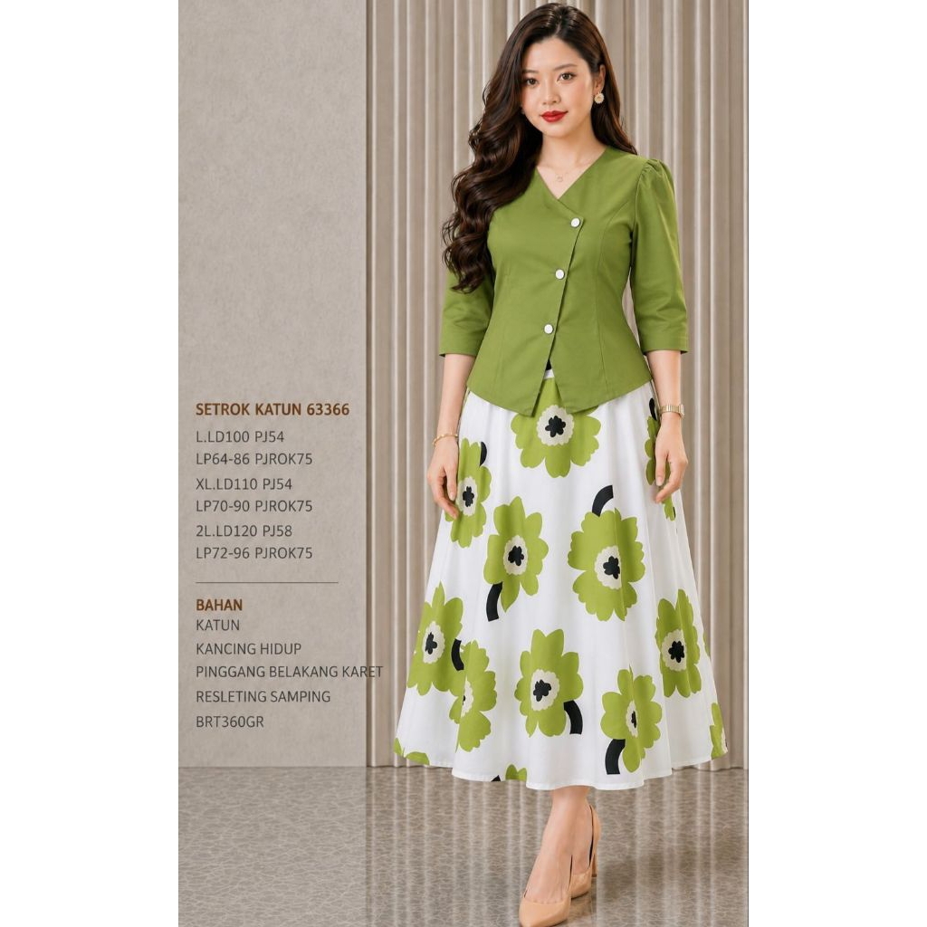 KD63366 SETELAN KATUN BUNGA ELEGAN