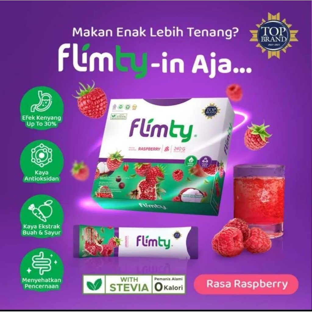 Flimty Fiber Rasa Raspberry 1 Box 16 Sachet