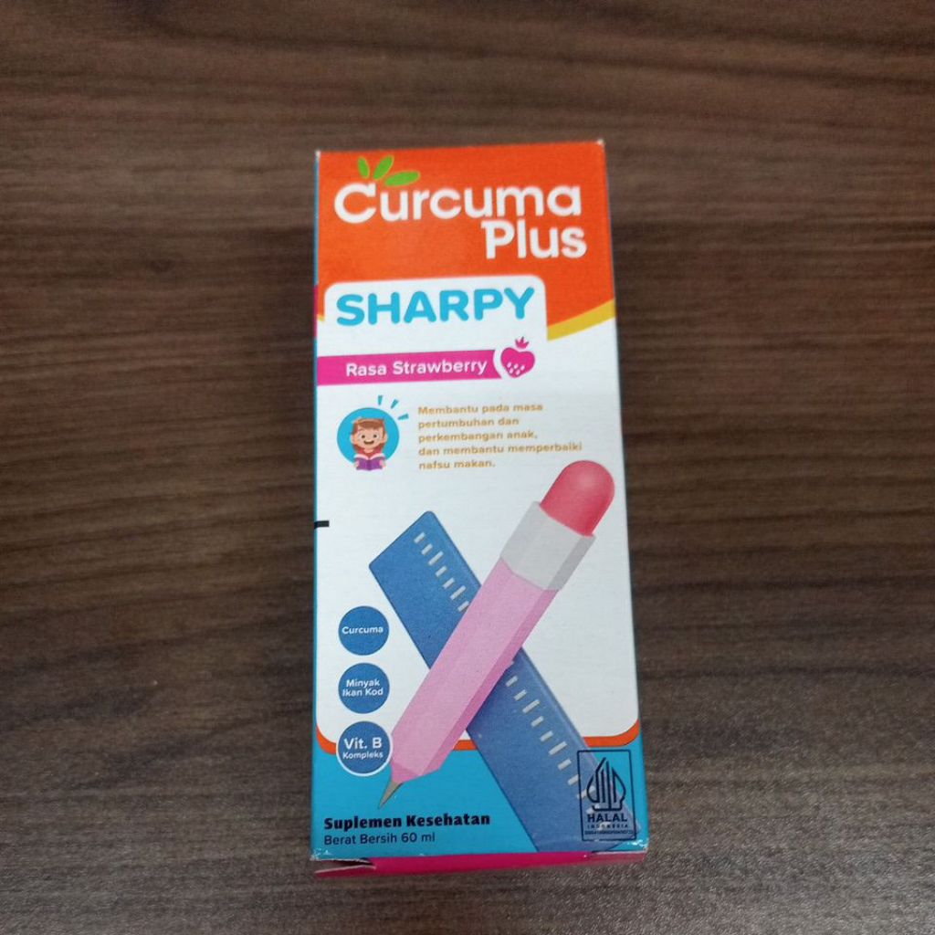 Curcuma plus sharpy sirup rasa strawberry 60ml original