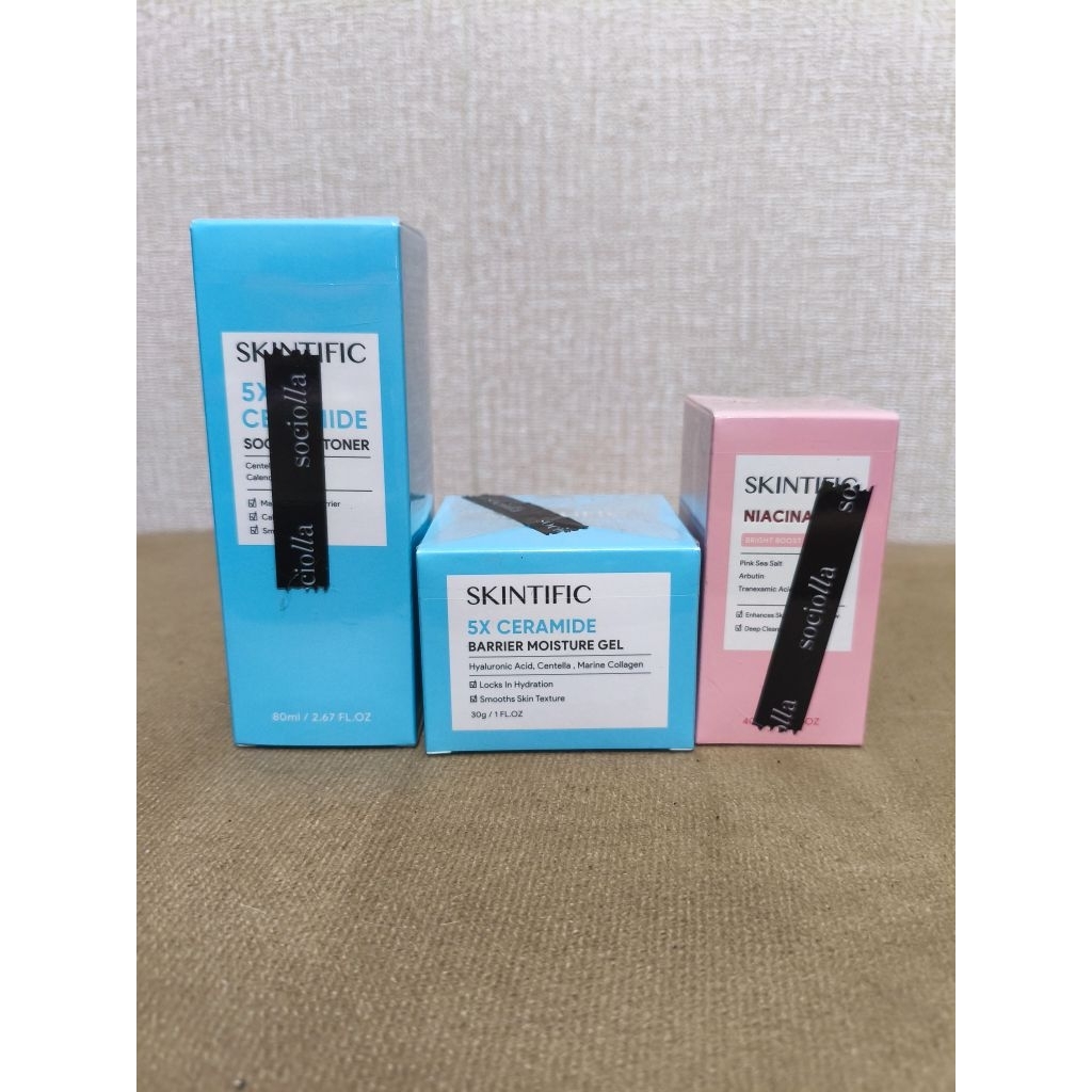 Skintific Toner, Moisturizer, Clay stick