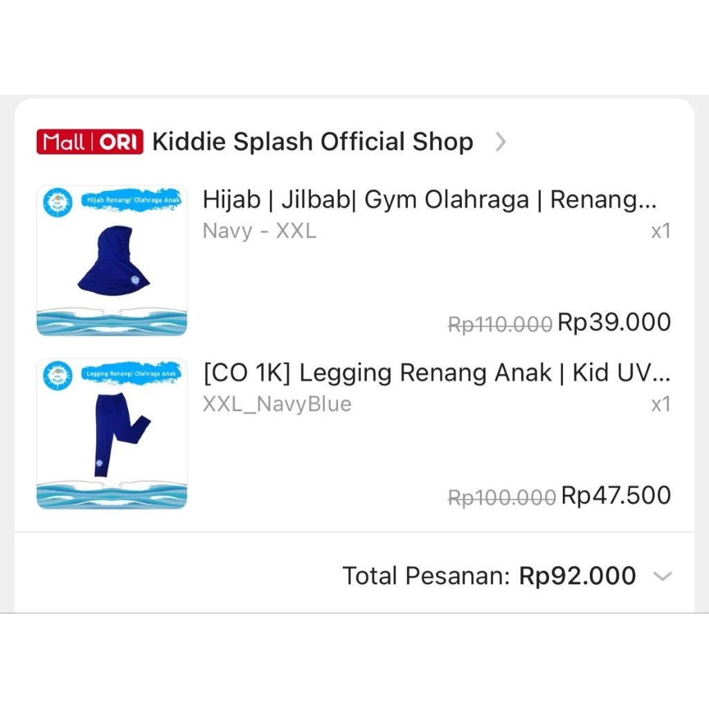 Hijab&leging renang Anak