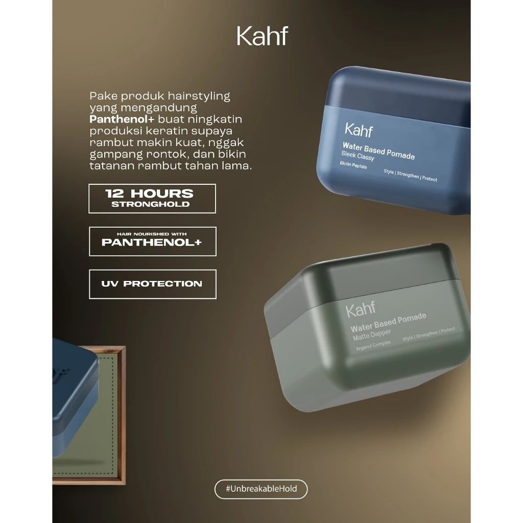 Kahf Water Based Pomade 70gr | Sleek Classy - Matte Dapper