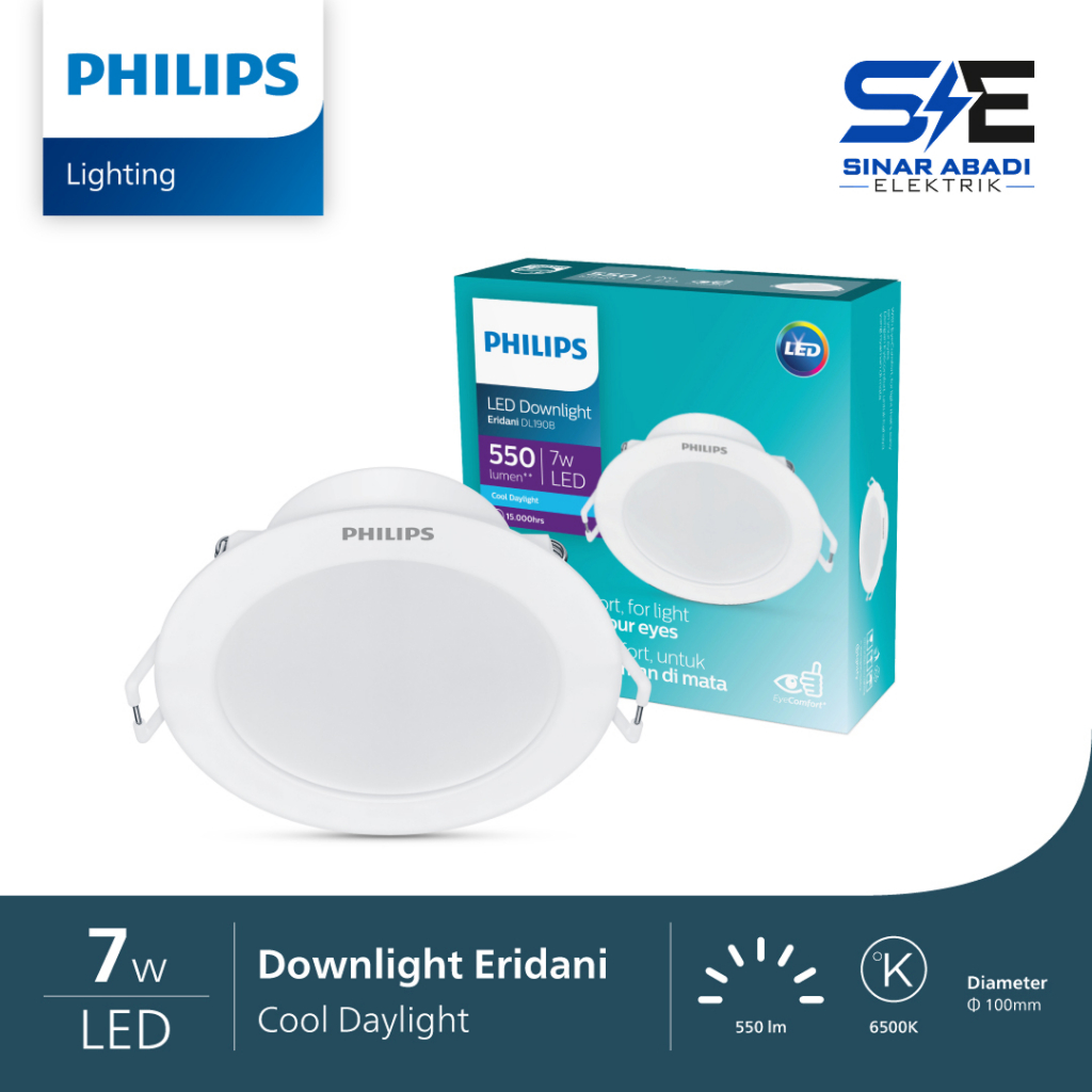 Downlight Philips Eridani 7 Watt Putih