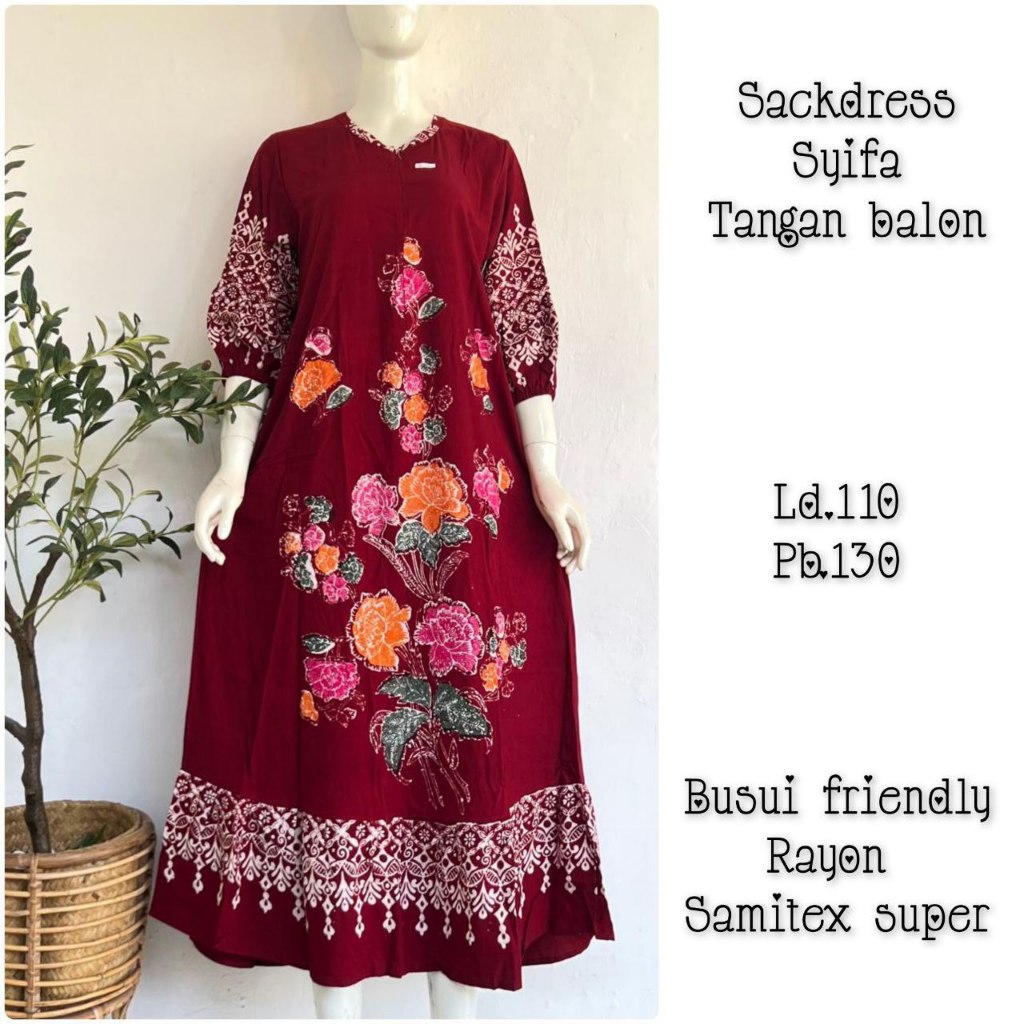 Sackdress Syifa Bunga Batik Cap