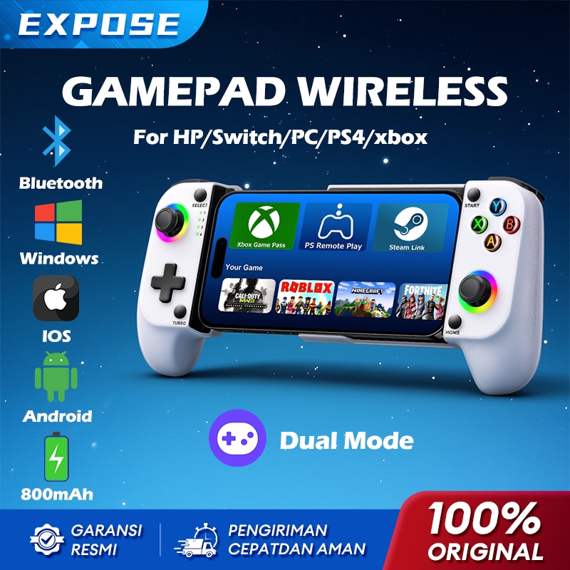Stick K7 Gamepad Joystick Bluetooth Wireless Stretchable RGB Controller for Switch& Windows/iOS/Android/HP