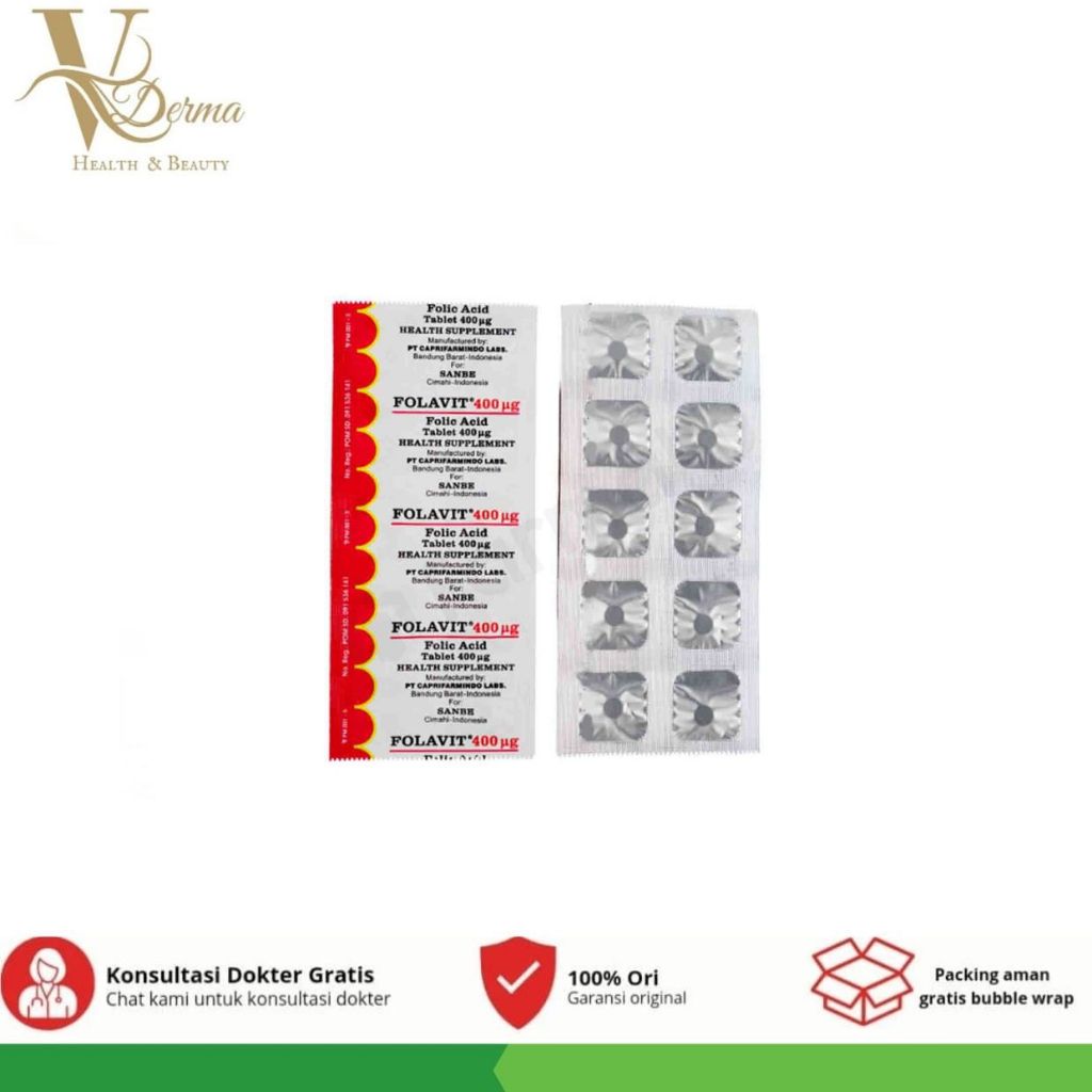 Folavit 400 Mcg - Suplemen Kesehatan Ibu Hamil & Program Hamil