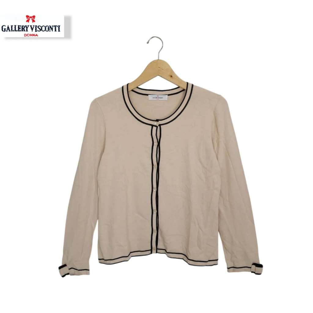 Cardigan Basic List O-Neck Coksu-Cream (KODE : B150- 10)