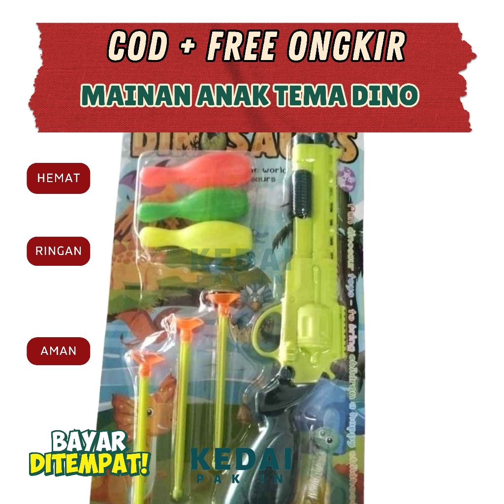 MAINAN PIST0L ANAK TEMA DINOSAURUS