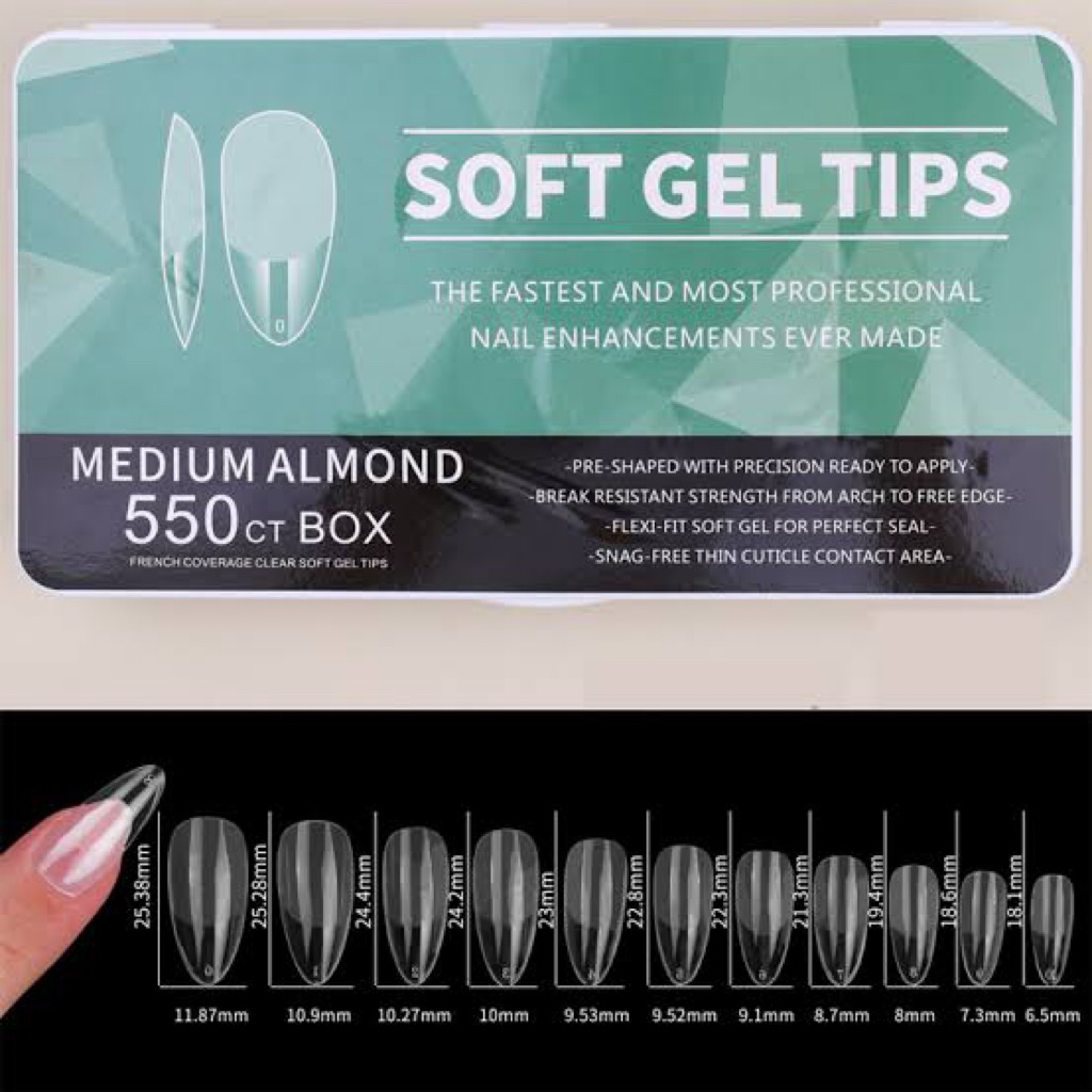 fake nails soft gel tips ultra thin
