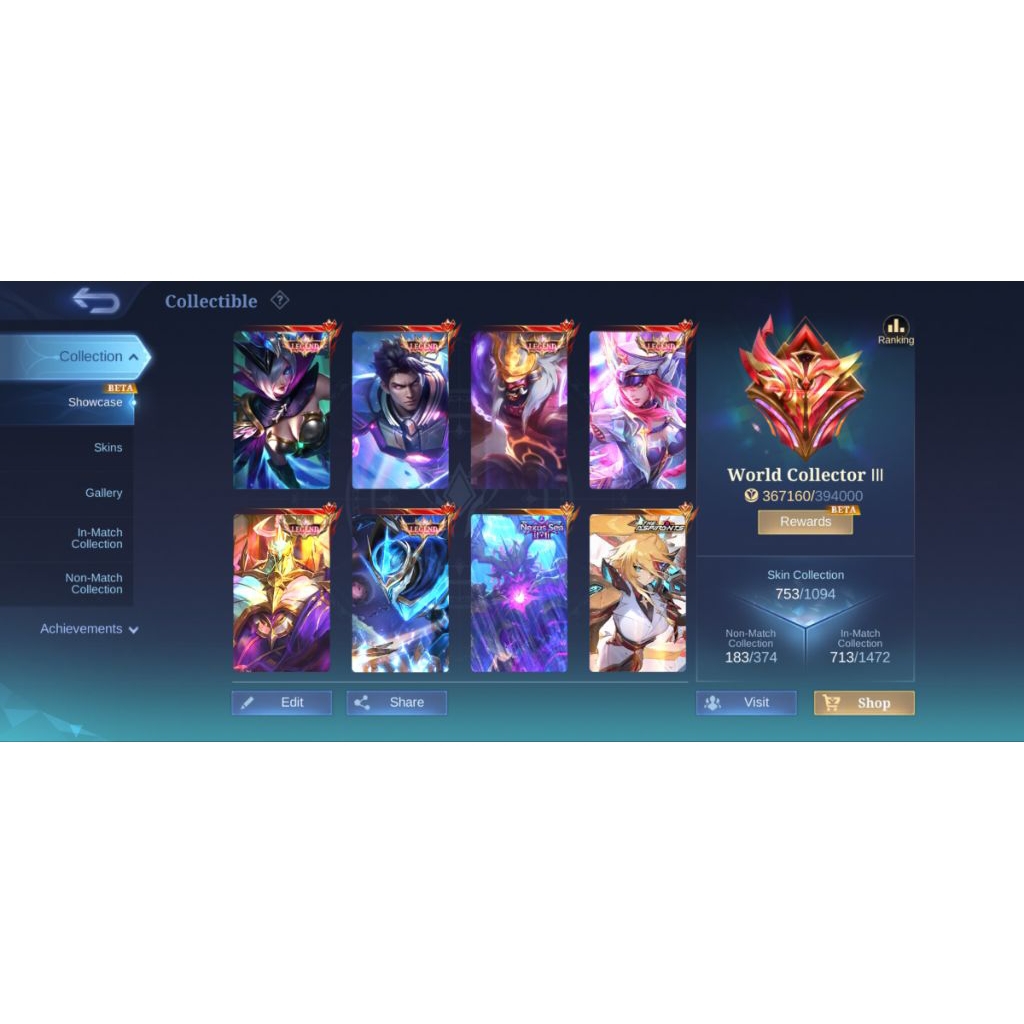 Akun pribadi ML all Unbind