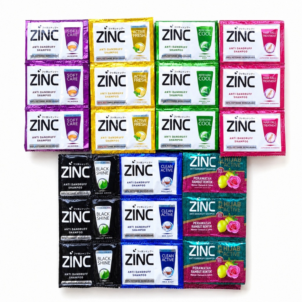 Shampoo Zinc Sachet 12 Pcs/Renceng