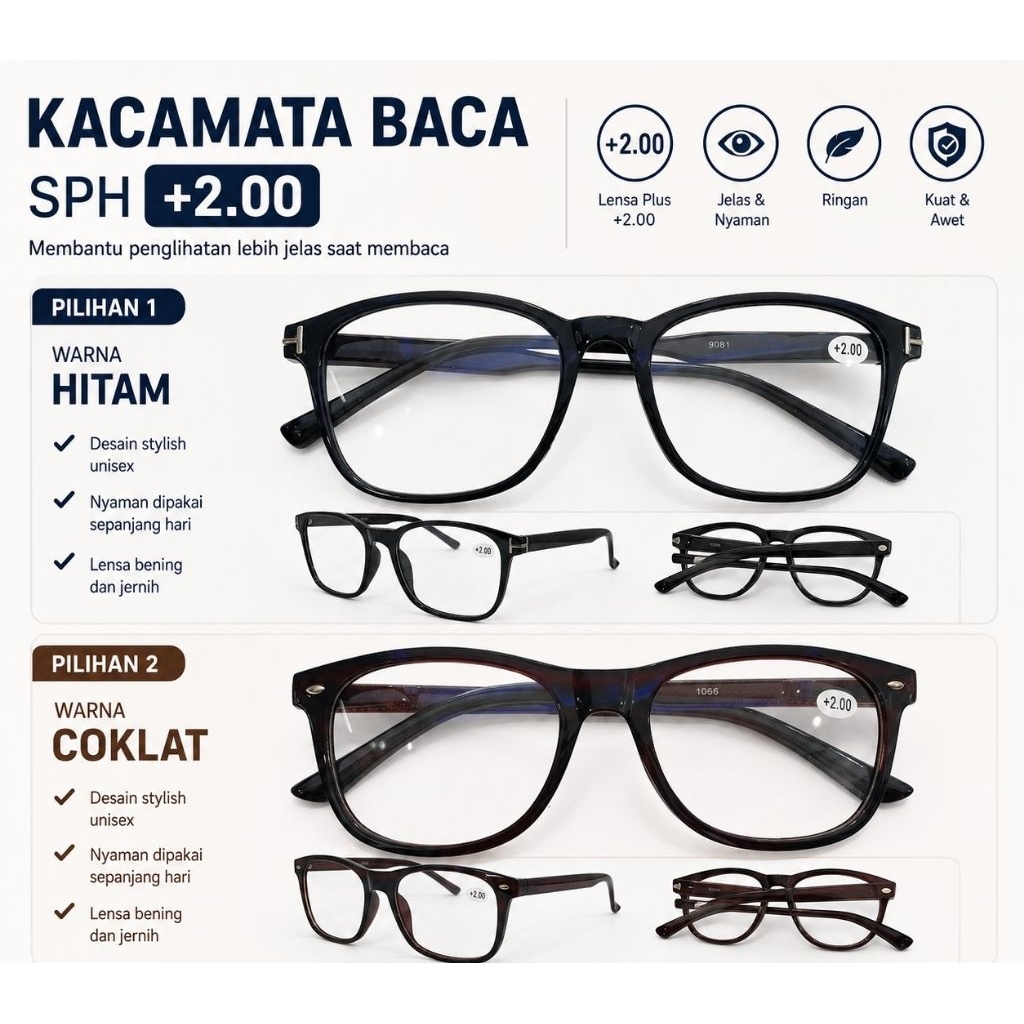 Kacamata Baca sph +2.00