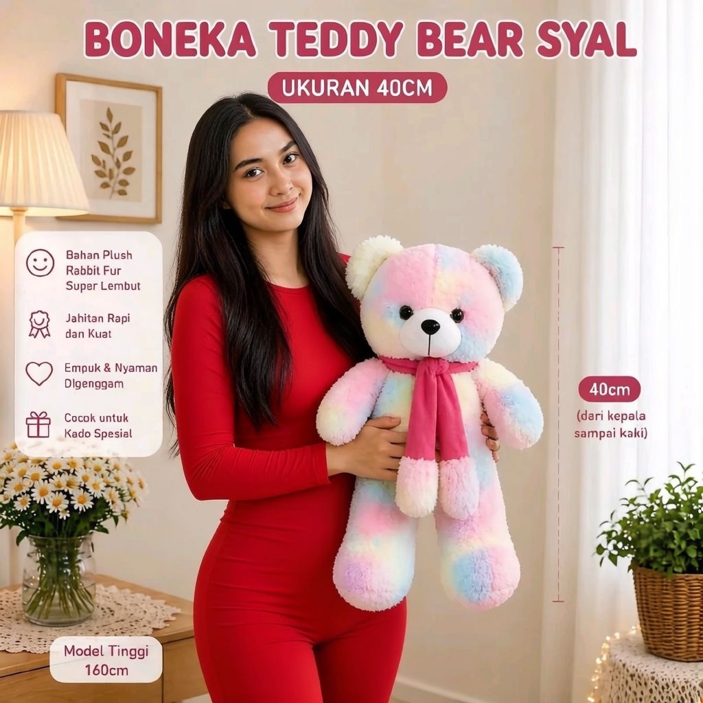 Boneka Teddy Bear Syall 40cm