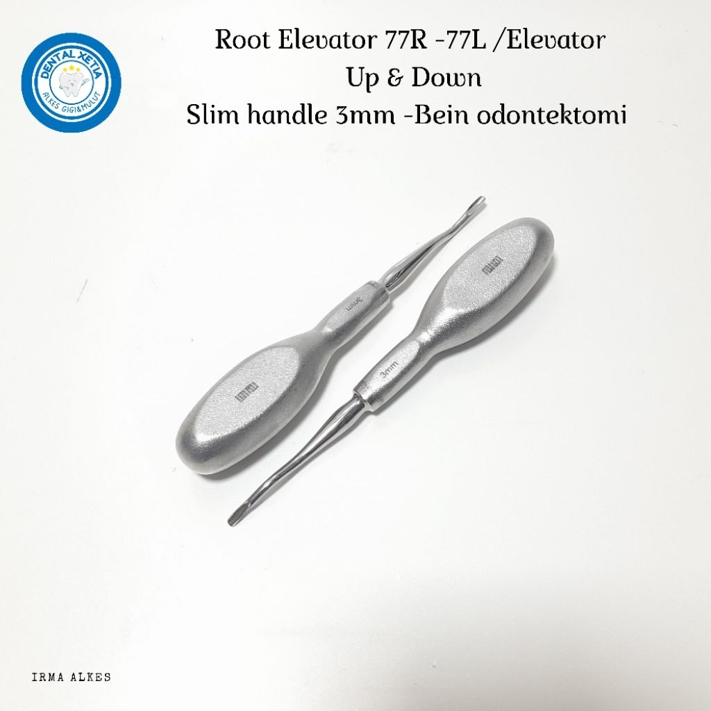 Root Elevator 77R -77L / Elevator Up & Down Slim Handle 3mm -Bein odontektomi