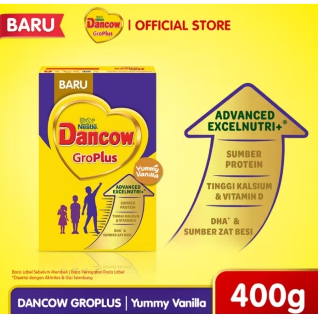 DANCOW GROPLUS YUMMY VANILA 400GR