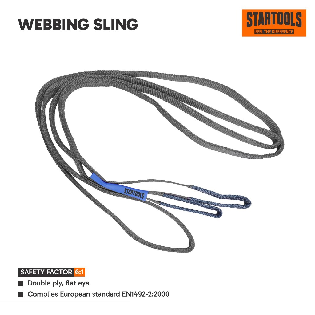 STARTOOLS Grey Webbing Sling 4 Ton x 2 Meter
