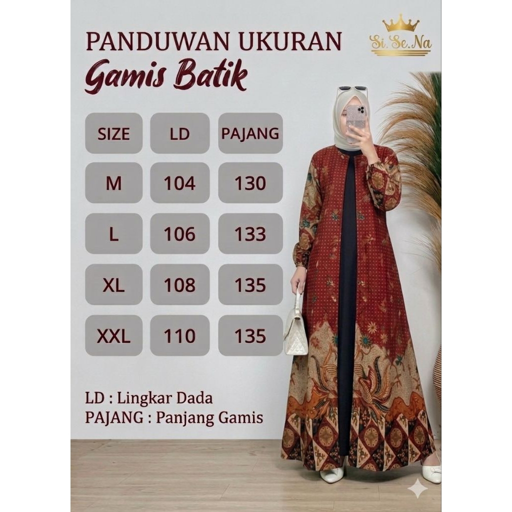 GAMIS BATIK MAXI SUPER JUMBO LD 110