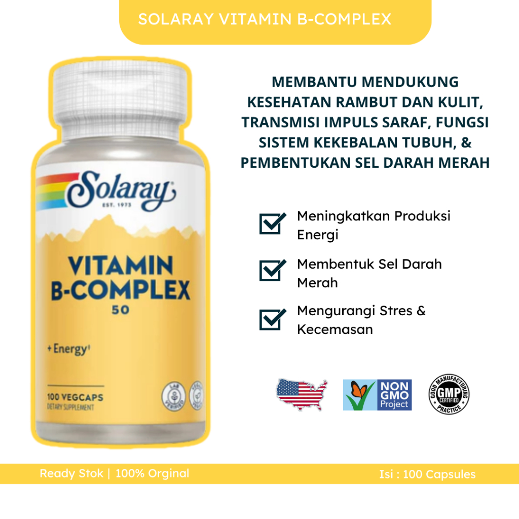 Solaray B-Complex 50mg 100 Vegcaps
