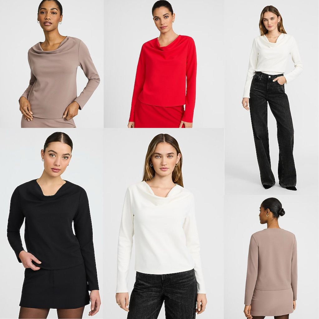 EXPRESS Cowl Neck Long Sleeve Top