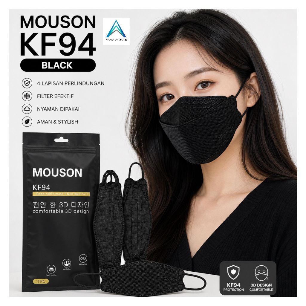 KF94 MOUSON HITAM 10 PCS/PACK