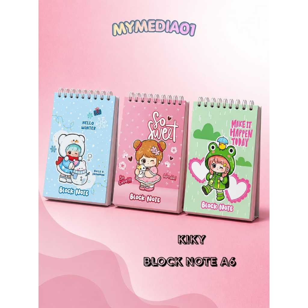 Grosir 1 Pack (10 Pcs) Block Note A6 KIKY