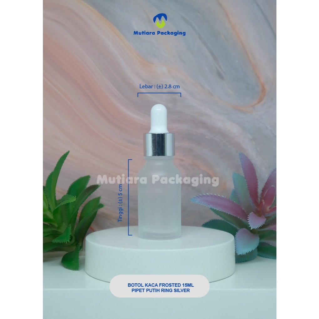 Pipet kaca frozen 15ml ring silver