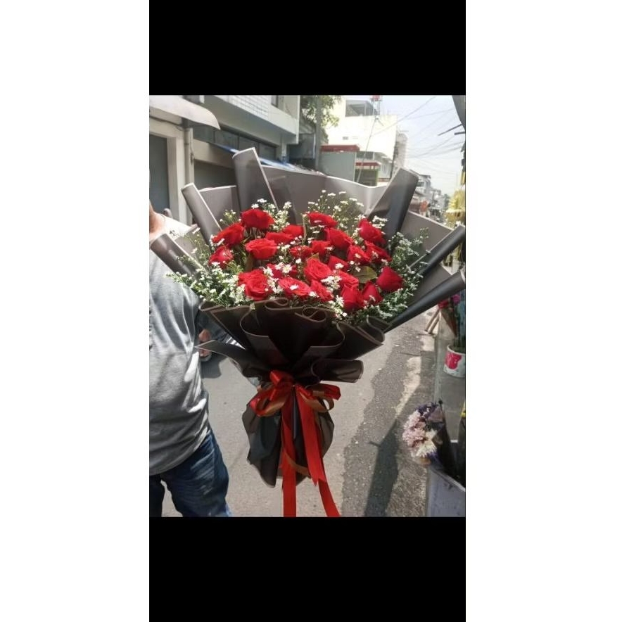 Hand Buket Mawar Merah