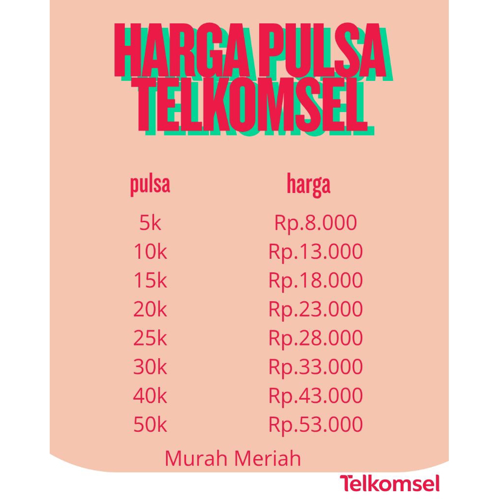 Pulsa Telkomsel reguler termurah