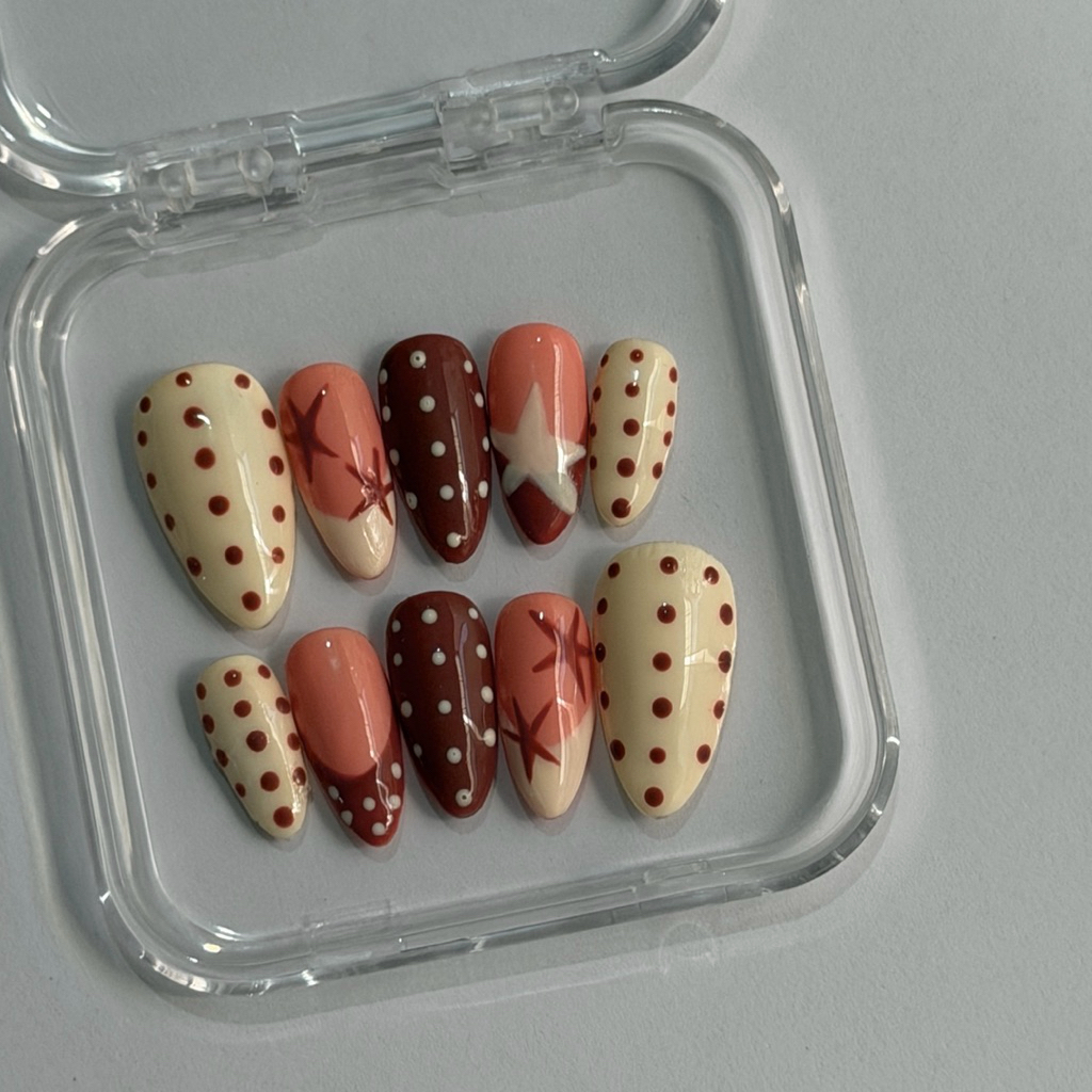 Handmade Press On Nails - Polka Dots Set