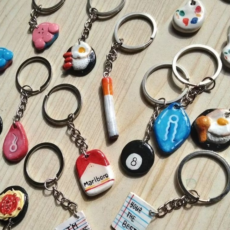 Custom Clay Keychain TERMURAH