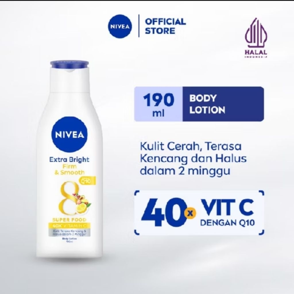 Nivea body lotion Extra Bright & Smooth 190ml