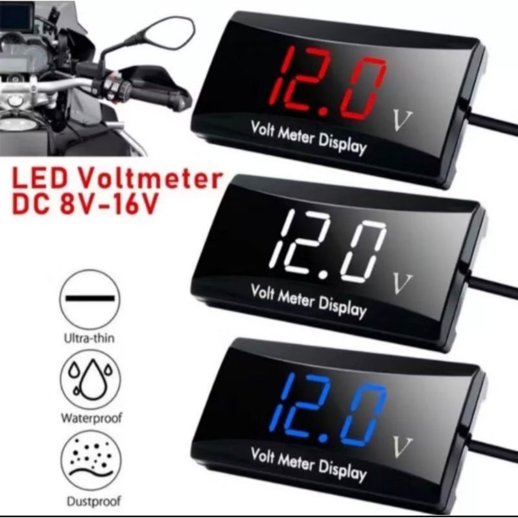 Voltmeter waterproof universal variasi Voltmeter aki Waterproof