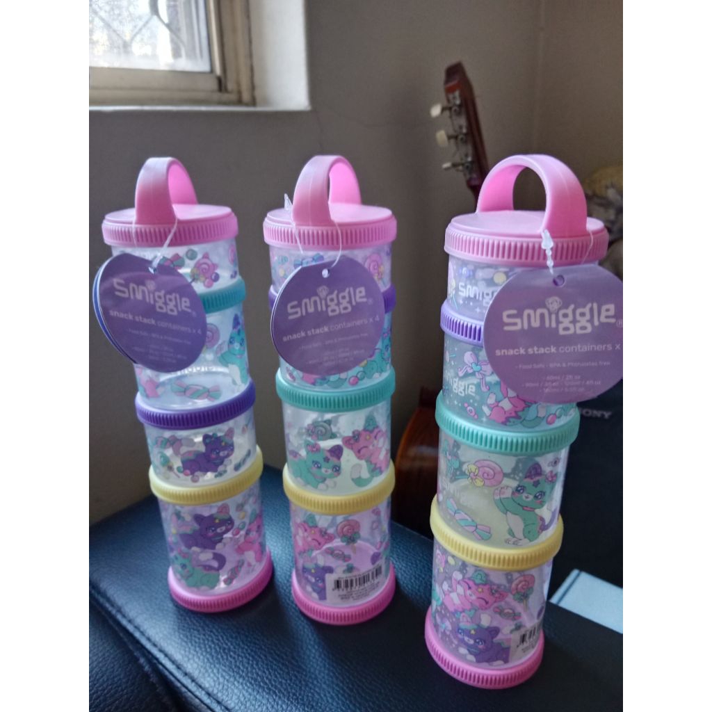 SMIGGLE CONTAINER SNACK STACK x 4 ADVS KOTAK BEKAL ORIGINAL