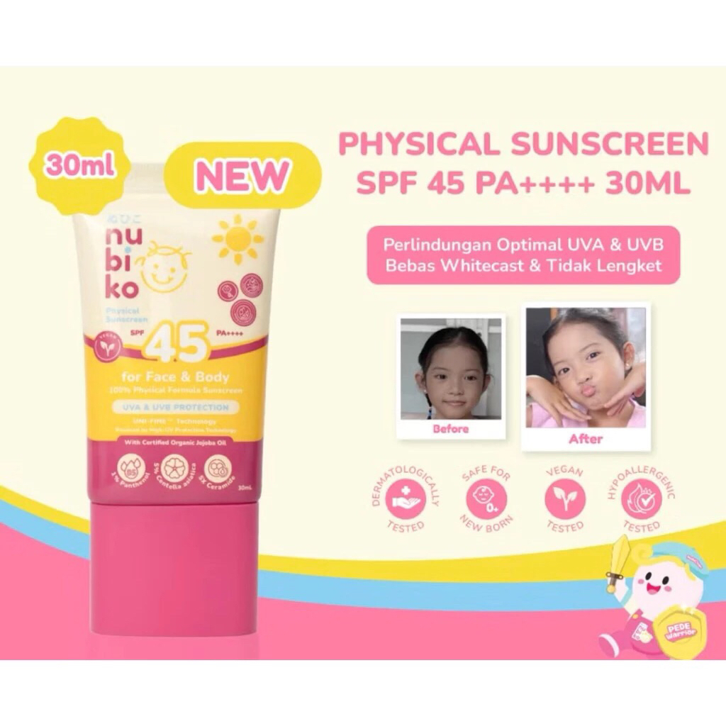 Nubiko Physical Sunscreen spf 45 pf++++