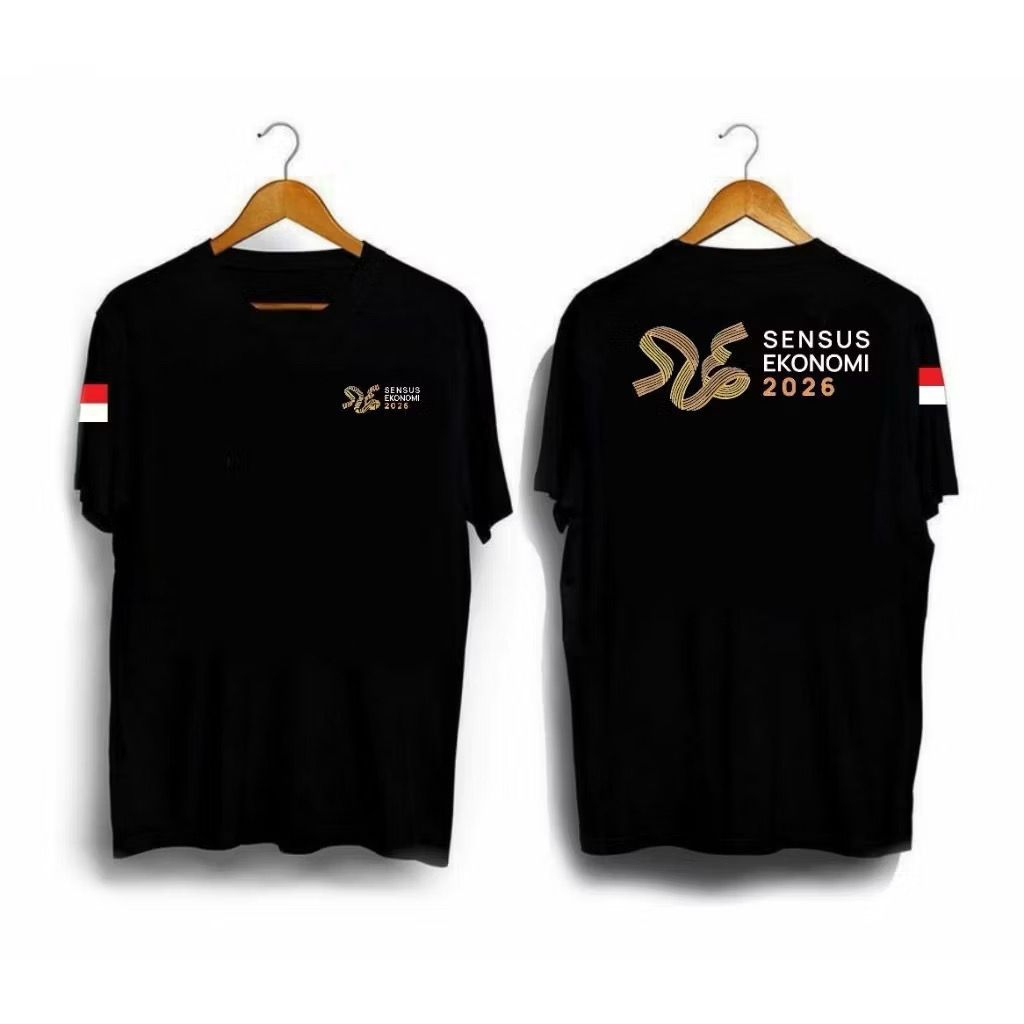 KAOS HITAM SENSUS EKONOMI 2026 || DTF PRINTING BISA COD