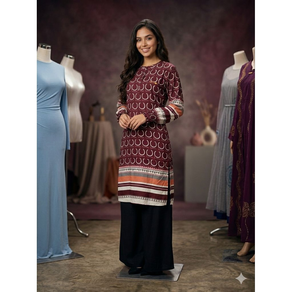 Gamis Malay Viscose Furing Crinkle