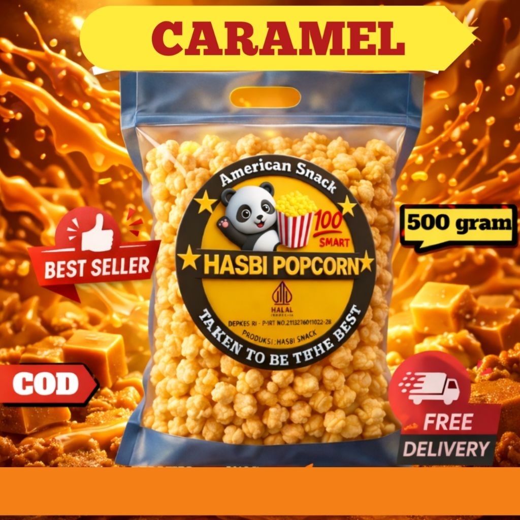 [COD] Popcorn Caramel 500gram Jumbo X mini  - Halal