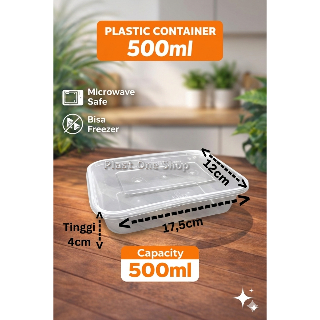 THINWALL PERSEGI PANJANG KLIR 500ML