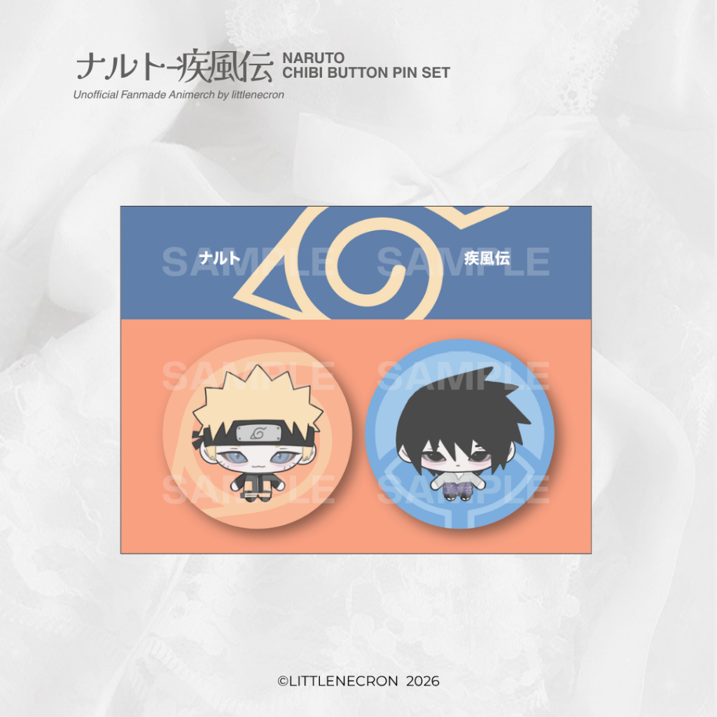 [littlenecron] NARUTO - Naruto & Sasuke / Button Pin Set