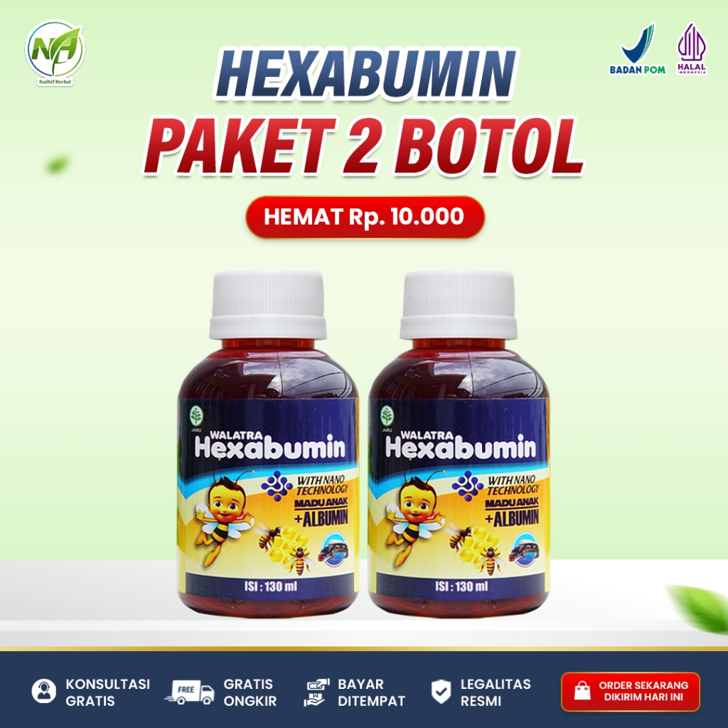 Nadhif Herbal -  Walatra Hexabumin Paket Isi 2 Botol