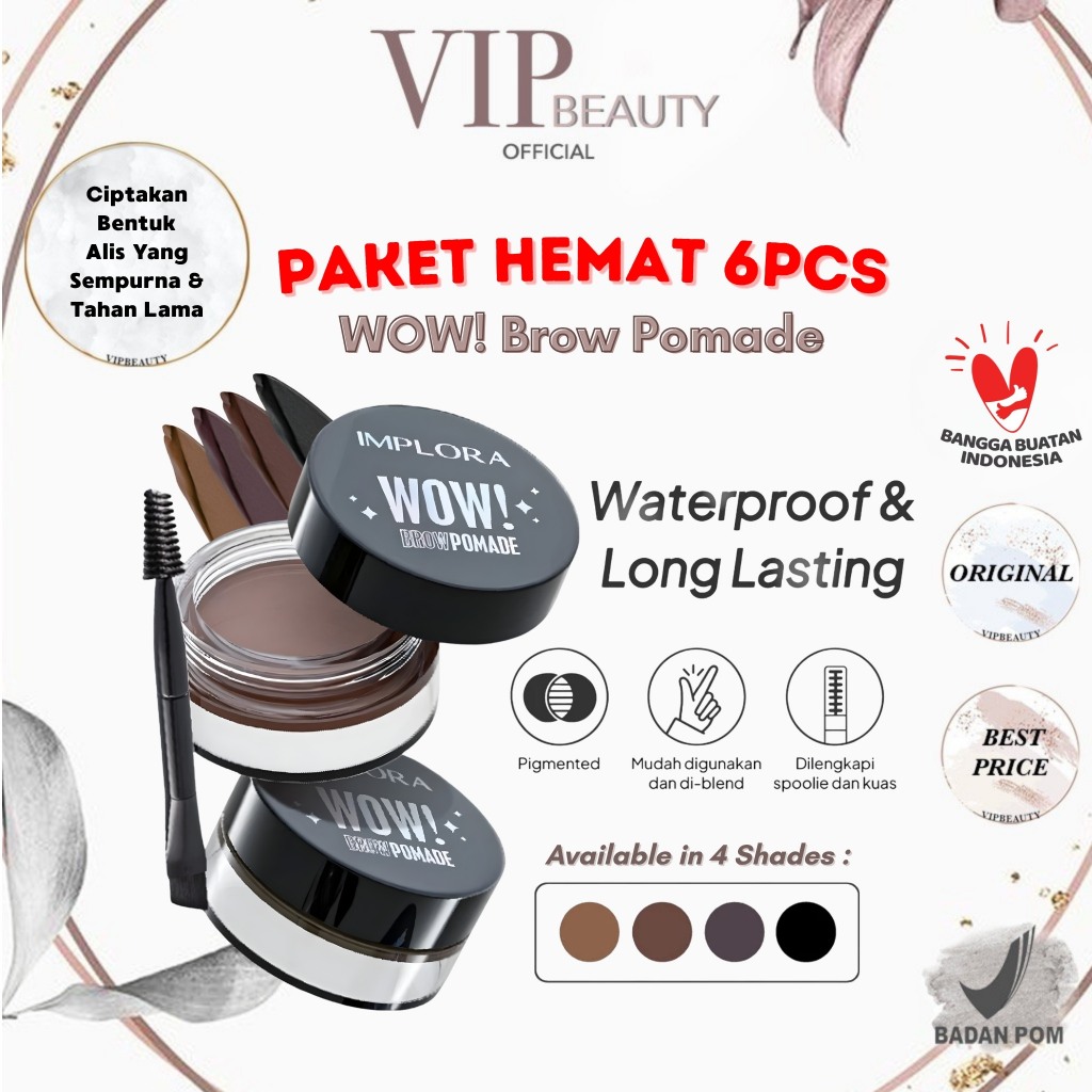 [PAKET 6PCS] IMPLORA WOW Brow Pomade